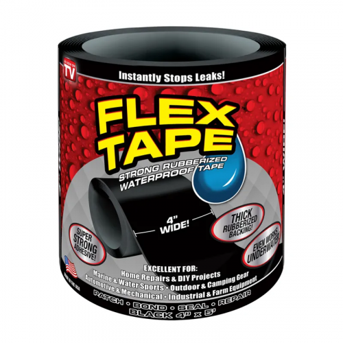 Сверхсильная клейкая лента Flex Tape / Черная / 10 см*1,5м