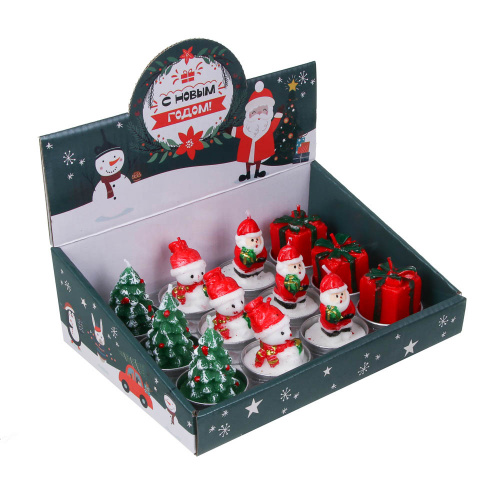 Свеча фигурная тм СНОУ БУМ "Новогодние истории" 3,8x5,5 см, парафин