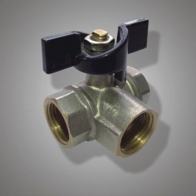 Кран шар. FRAP217   3/4" плн. г/г/г ( трёхходовой) бабочка