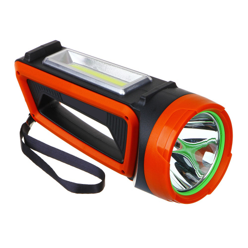 Фонарь прожектор тм ЕРМАК, LED + COB, 6 режимов, 2400мАч, Type-C кабель, 9х9х20см, пластик