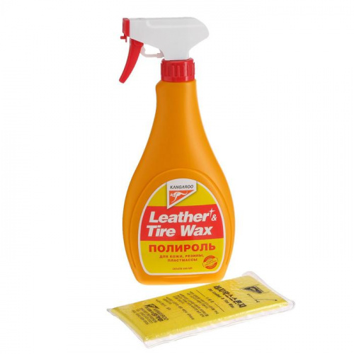 Полироль универсальный (кож.,рез.,пласт.) KANGAROO Leather & Tire Wax, 500мл