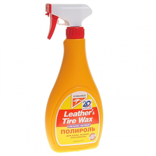 Полироль матовый (кож.,рез.,пласт.) Leather & Tire Wax Low Gloss lite (без губки), 500мл