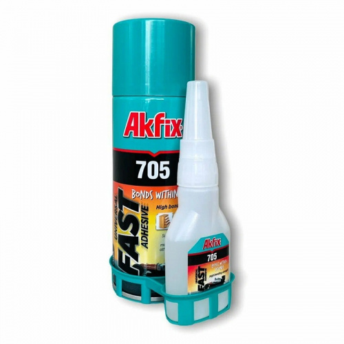 Клей экспресс склеивания Akfix 705 двухкомпонентный 200мл