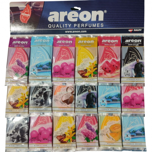 Ароматизатор воздуха подвесной, бумажный "AREON" MON AREON, лист 72шт.